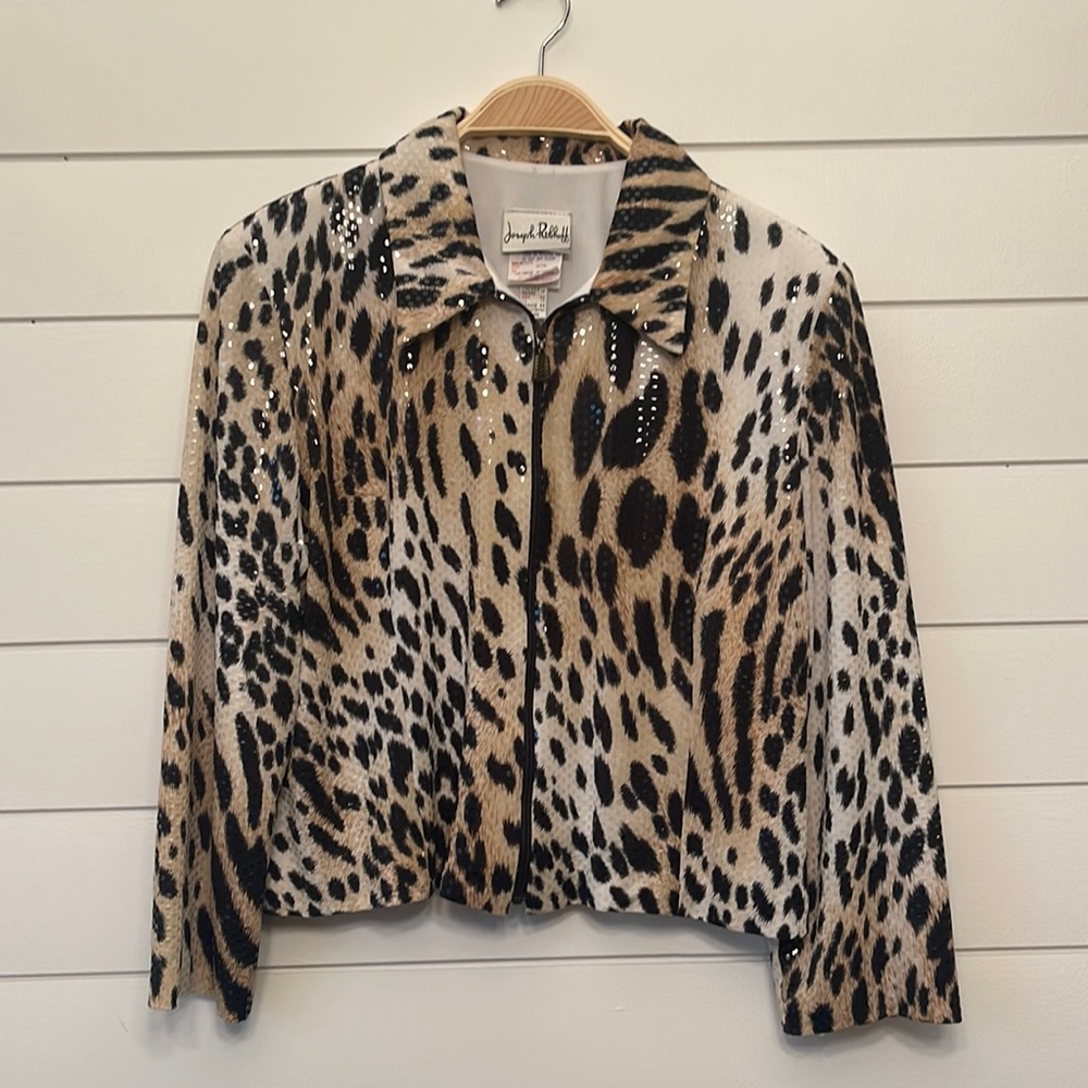 Joseph Ribkoff sequin Leopard Jacket